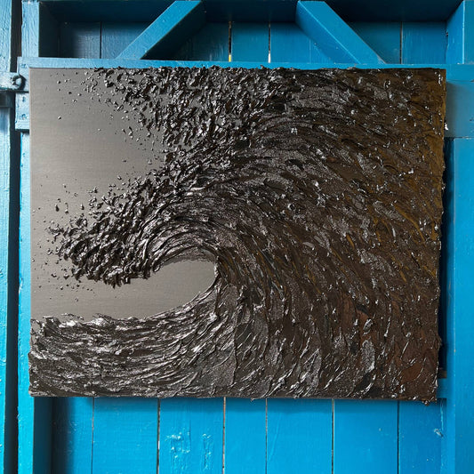 texture art, texture painting, wave art, surf art, black canvas, spiritual art, chakra art