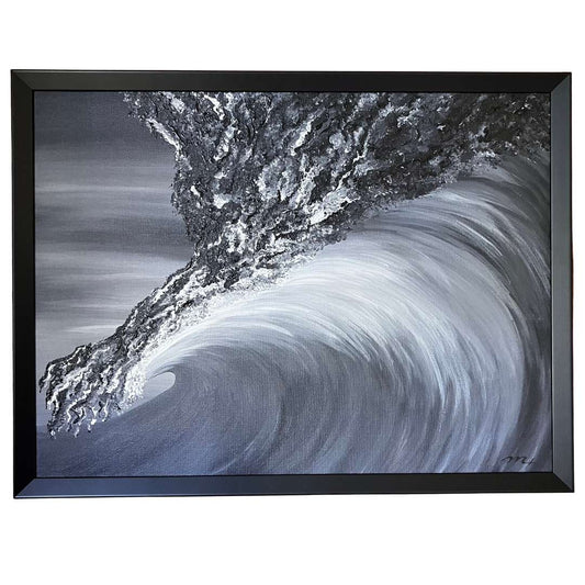 black white art, wave art, surf art, black and white aesthetic, framed art