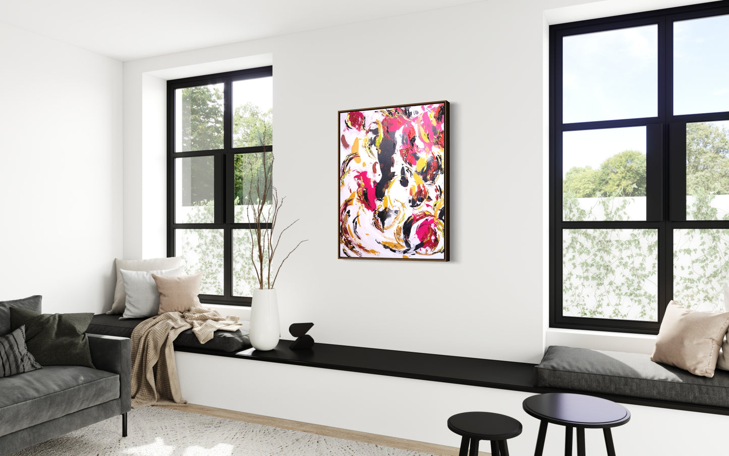 pele, pele goddess painting, hawaii art, magenta, gold art, abstract painting, hawaii abstract, abstract volcano energy, energy art