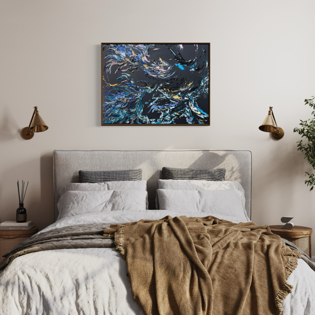 black canvas art, abstract art, energy art, energy healing art, energy activation art, minimal art decor