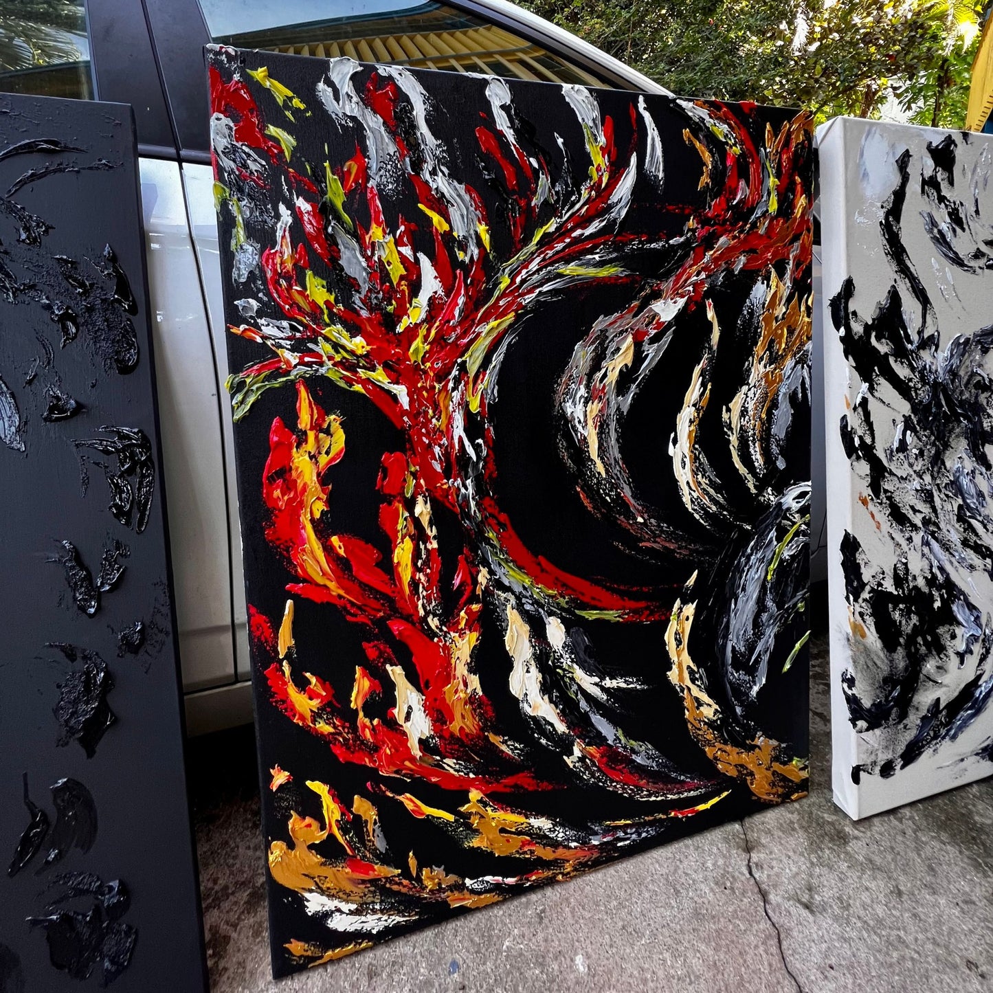 intuitive abstract, intuitive art, channeled art, chakra art, grounding art, healing art, energy healing tools, impasto art, hawaii art