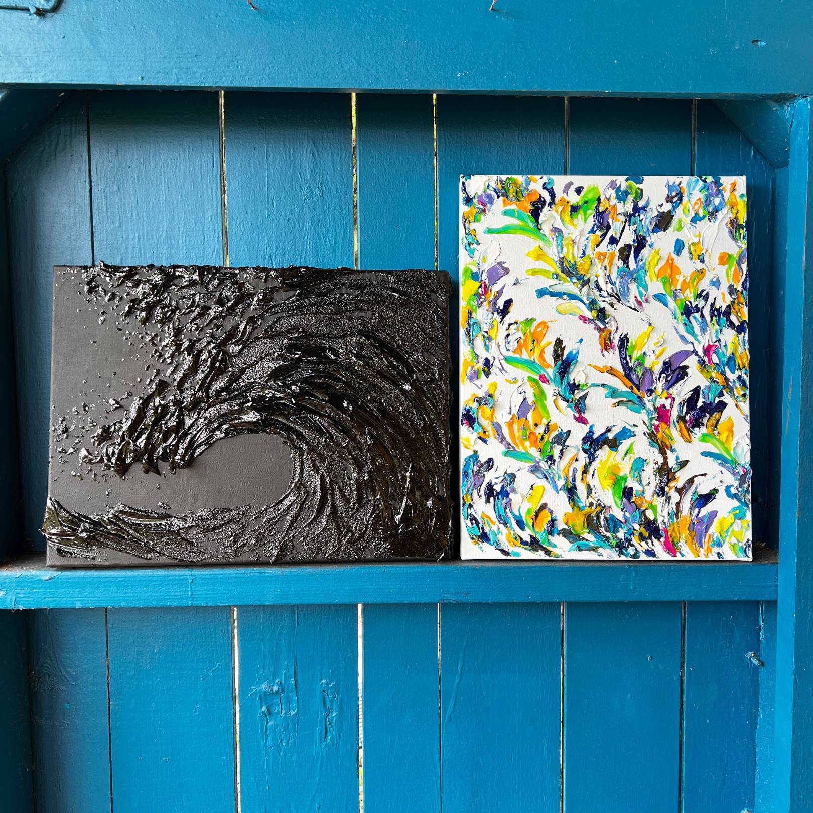 abstract art, abstract painting, heavy texture art, saturn art, planet art, energy art