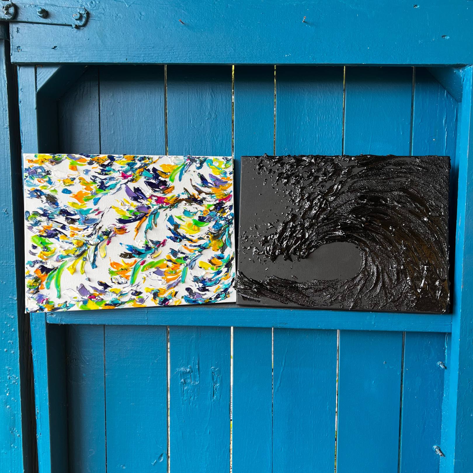 abstract art, abstract painting, heavy texture art, saturn art, planet art, energy art