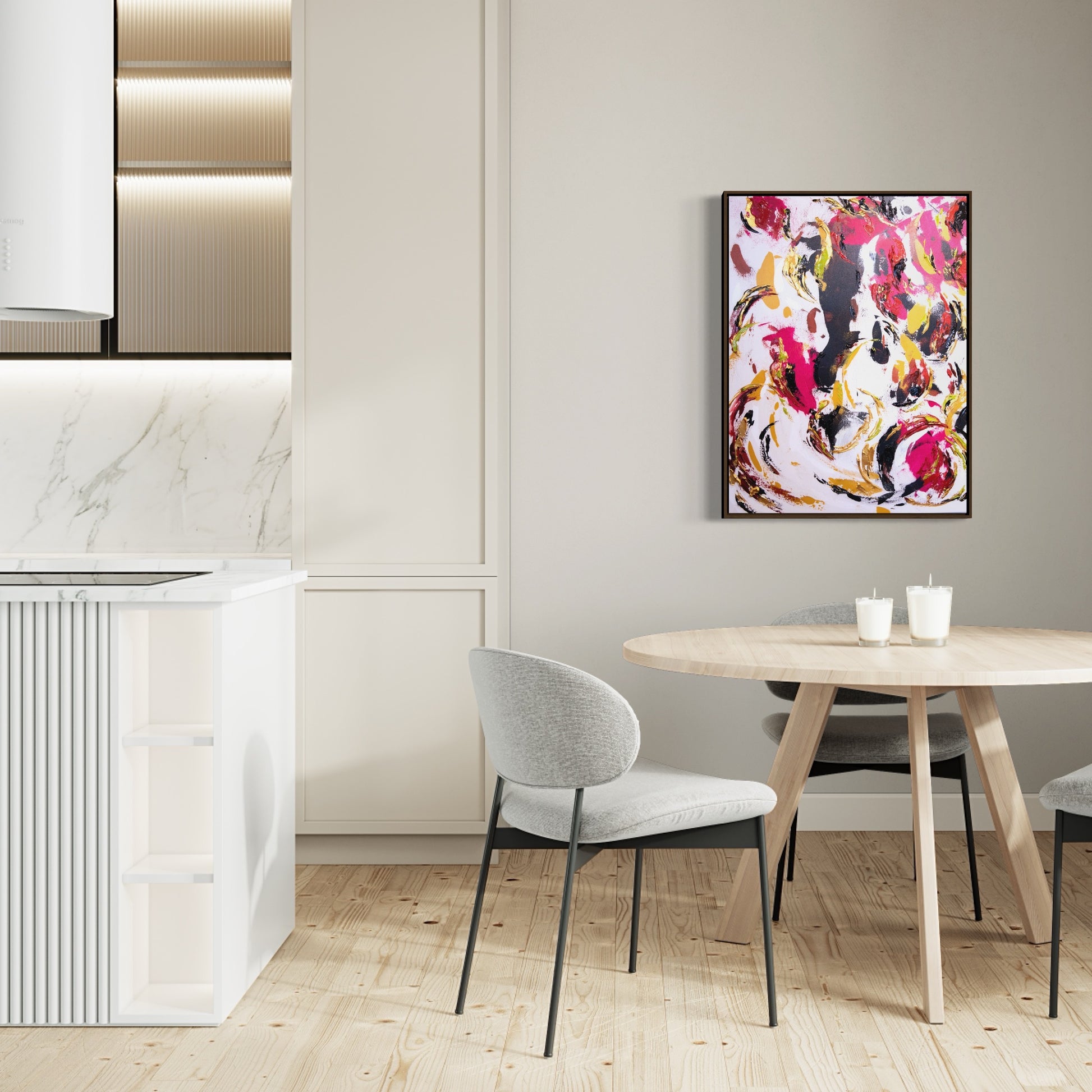 pele, pele goddess painting, hawaii art, magenta, gold art, abstract painting, hawaii abstract, abstract volcano energy, energy art
