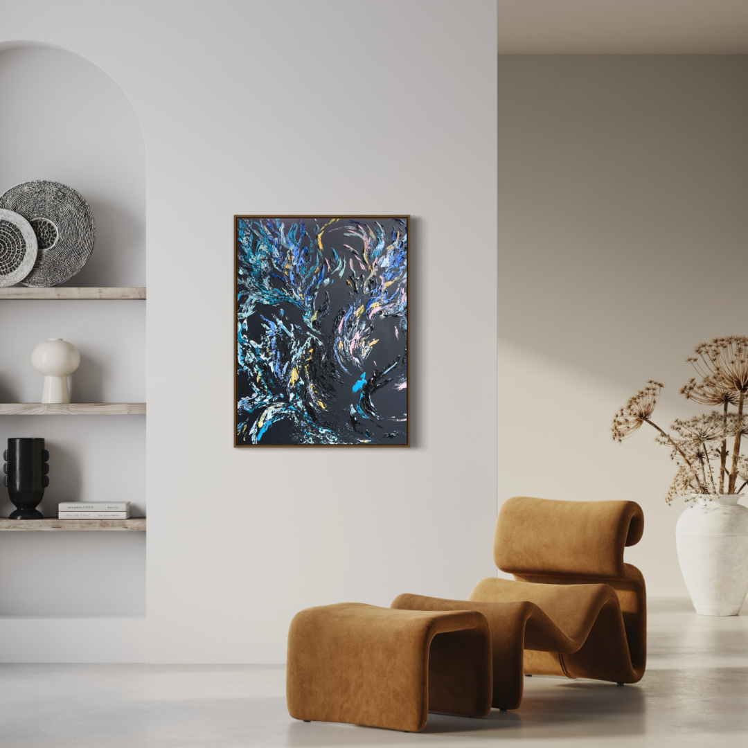 black canvas art, abstract art, energy art, energy healing art, energy activation art, minimal art decor