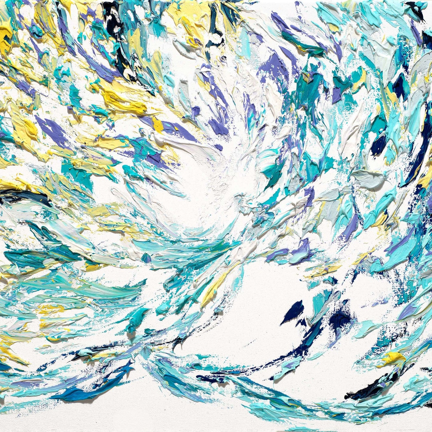 ocean art abstract, ocean abstract, healing art, blue abstract art, yellow home decor, meditation tools, meditation art, chakra art