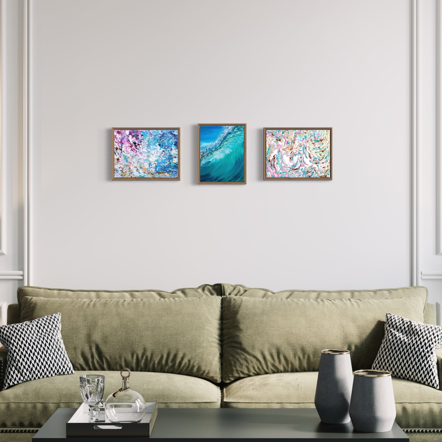 mary magdalene, spirit guides, soul painting, energy art, abstract ocean art, oil painting, textured oil painting, original painting by monika kupiec art