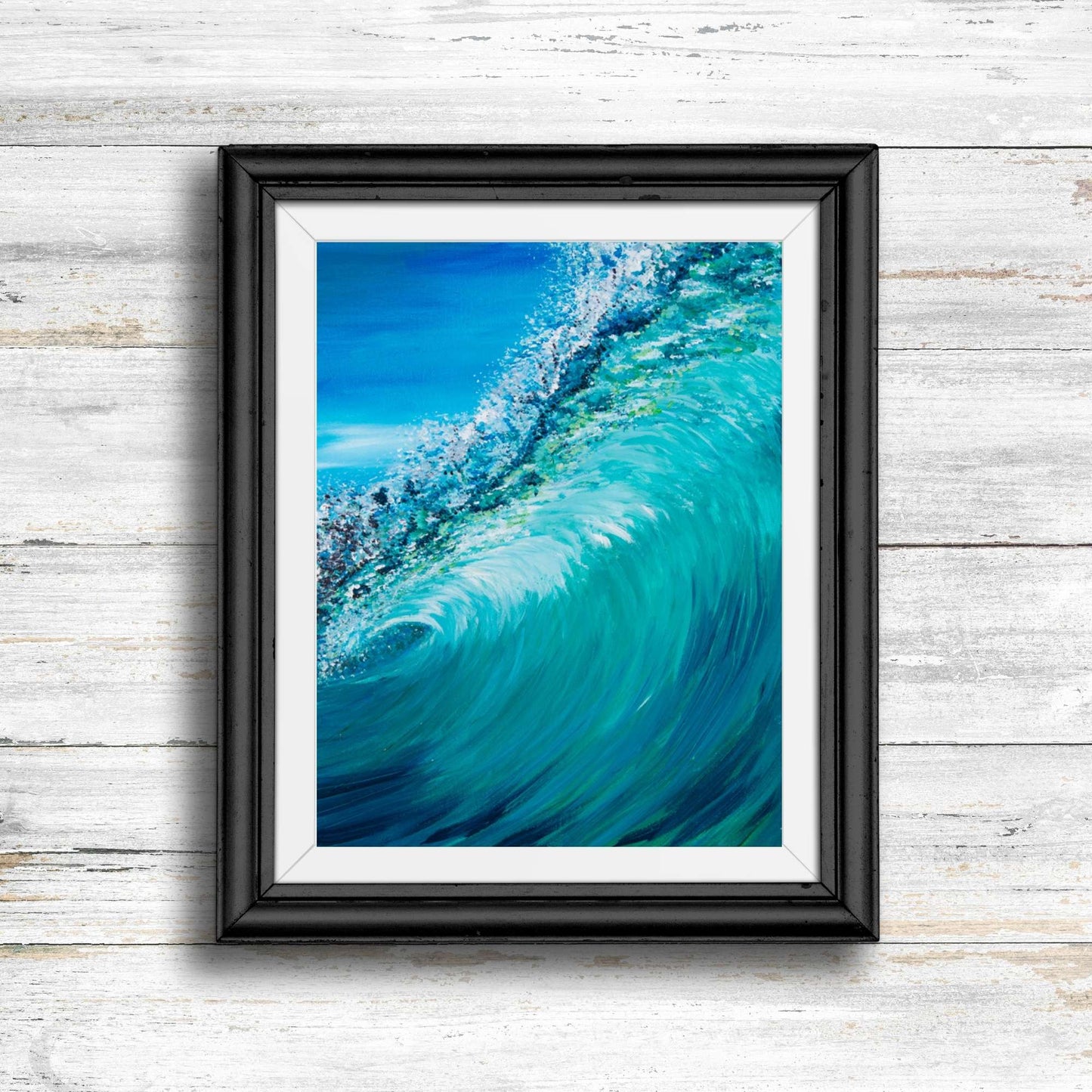 Blue ocean, blue wave, wave art print, hawaii art print, ocean waves